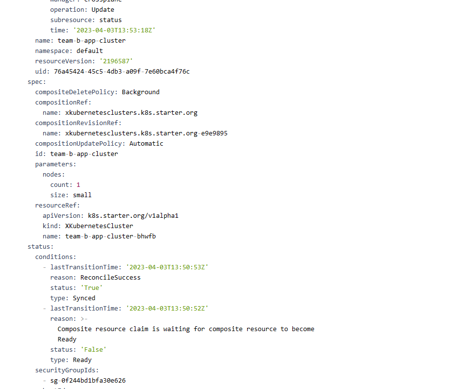 Use control plane explorer view to see status details of claims